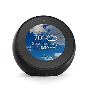 What is Echo Spot?    Echo Spot brings you everything you love about Alexa, in a stylish and compact design that can show you things. Just ask to see the weather, get the news with a video flash briefing, set an alarm, see lyrics with Amazon Musi...
