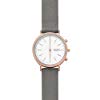 
Skagen Women's 'Hald Rose Gold-Tone Hybrid Smartwatch' Quartz Stainless Steel and Satin Casual Watch, Color:Grey (Model: SKT1406)
