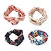 
DRESHOW 4 Pack 1950's Vintage Flower Headbands for Women Twist Elastic Turban Headband Head Wraps Cute Hair Band Accessories
