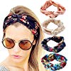 
DRESHOW 4 Pack 1950's Vintage Flower Headbands for Women Twist Elastic Turban Headband Head Wraps Cute Hair Band Accessories
